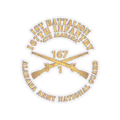 Kiss-Cut Stickers - Army - 1st Bn, 167th Infantry - 4th Alabama - ALARNG - Inf Branch X 300