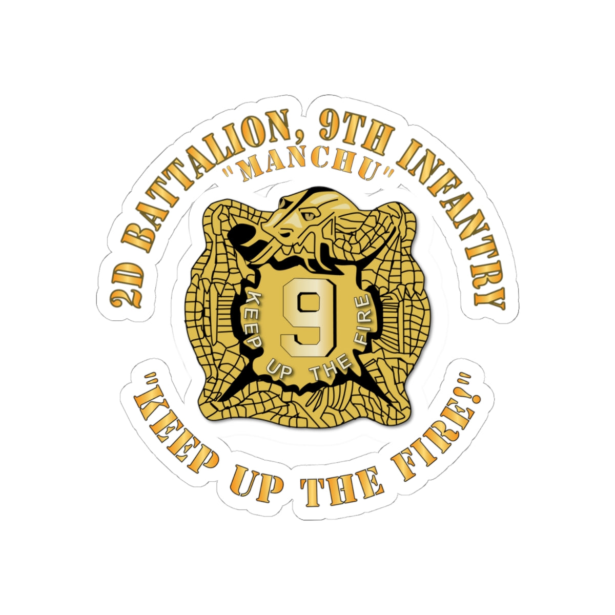 Kiss-Cut Stickers - Army - 2nd Bn 9th Infantry Regiment - Keep up the Fire X 300