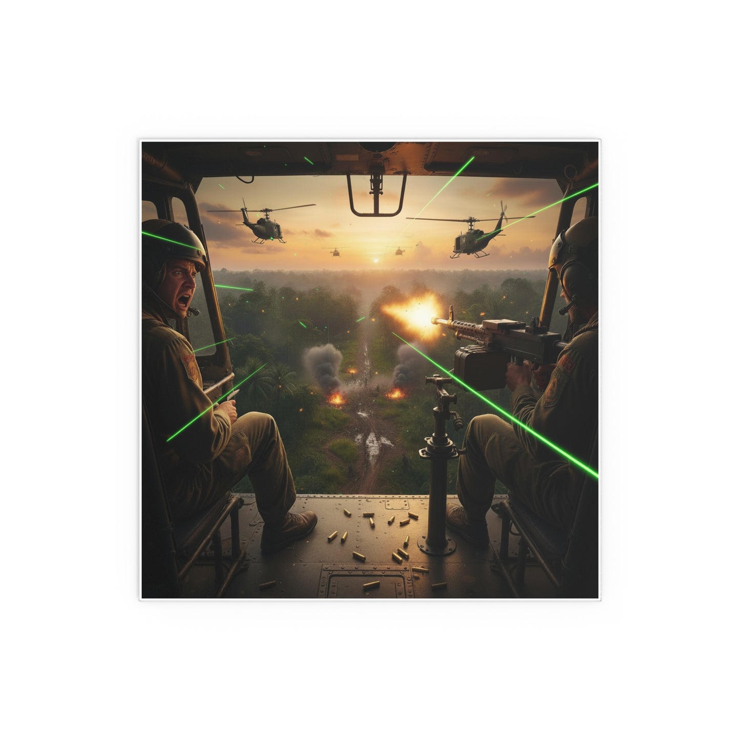 Indoor and Outdoor Silk Posters - VIetnam Hot LZ from Side Door