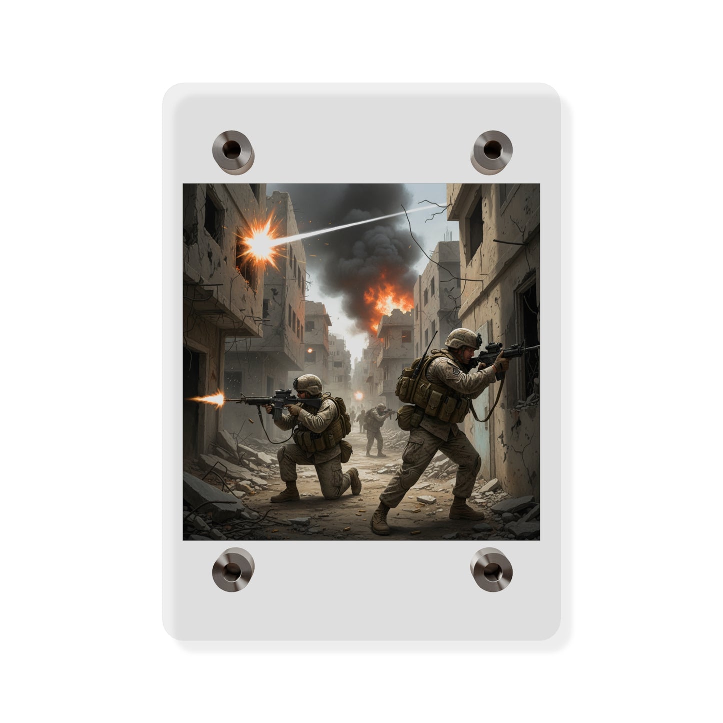 Acrylic Wall Art Panel - Marines in  the 2nd Battle of Fallujah