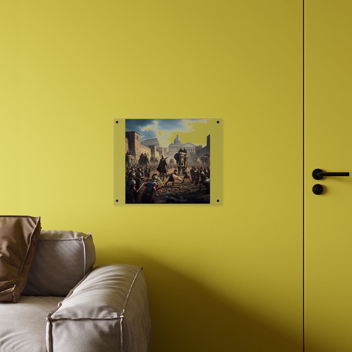 Acrylic Wall Art Panel - Hannibal Battling the Roman Legions as he Enters Rome