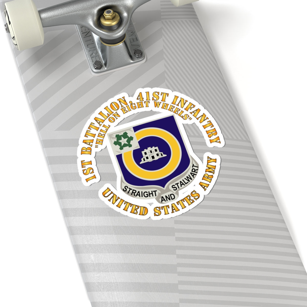 Kiss-Cut Stickers - Army - 1st Bn, 41st Infantry - DUI - Hell on 8 Wheels