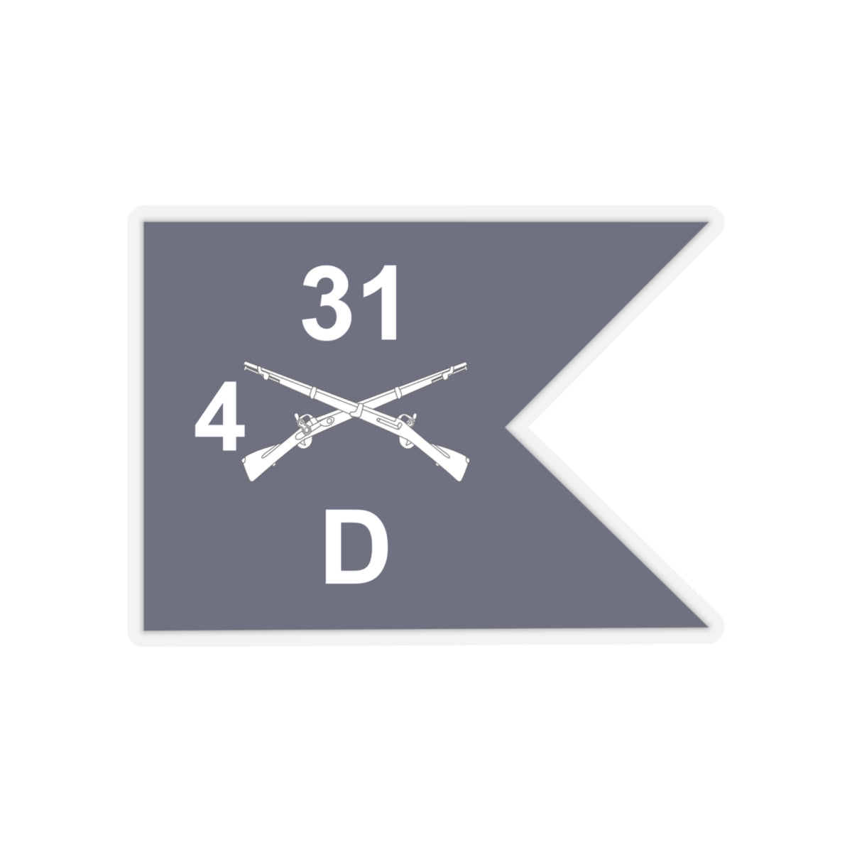 Kiss-Cut Stickers - Army - Delta Company, 4th Battalion, 31st Infantry Regiment - Guidon X 300