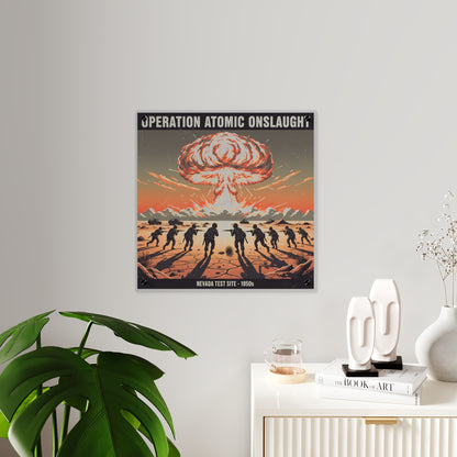 Acrylic Wall Art Panel - Atomic Testing in Nevada Desert Operation Fury - Toward the attack