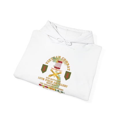 Unisex Heavy Blend™ Hooded Sweatshirt - Army - Vietnam Combat Vet - 6th Bn 15th Artillery - 1st Infantry Div w105mm