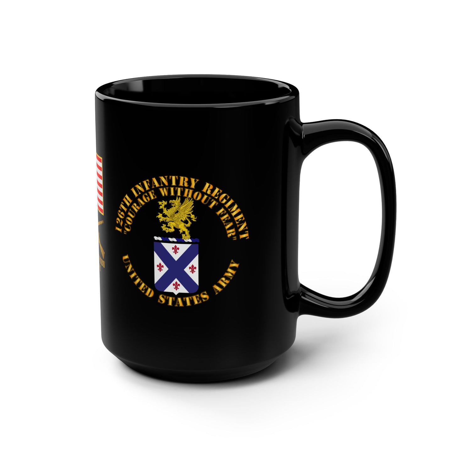 Mug - Army 126th Infantry Regiment DUI/ Coat of Arms - 15oz Black