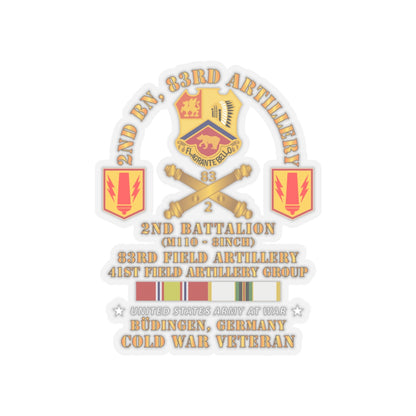 Kiss-Cut Stickers - Army - 2nd Bn 83rd Artillery - 41st FA Gp - Budingen Germany w COLD SVC
