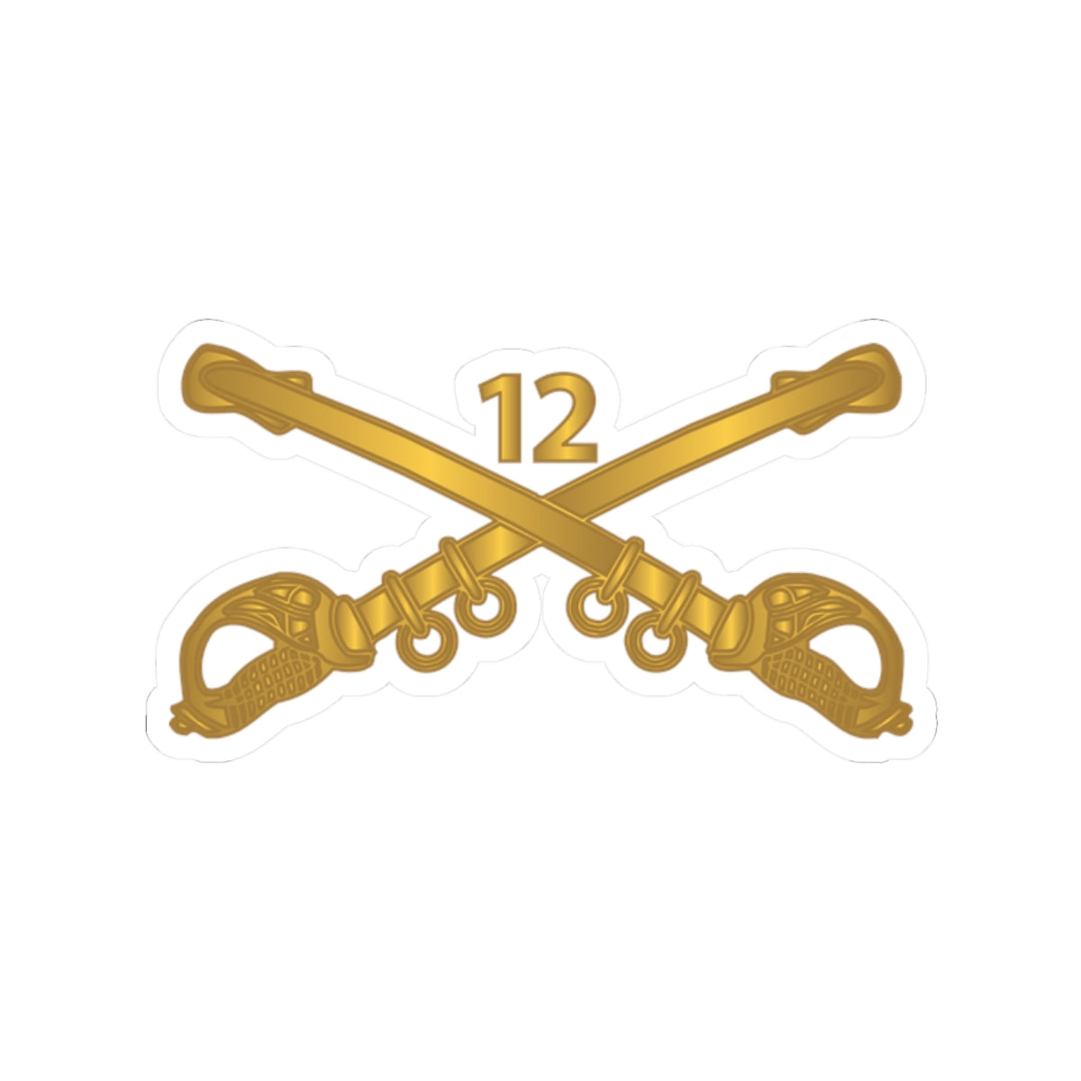 Kiss-Cut Stickers - Army - 12th Cavalry Branch wo Txt X 300