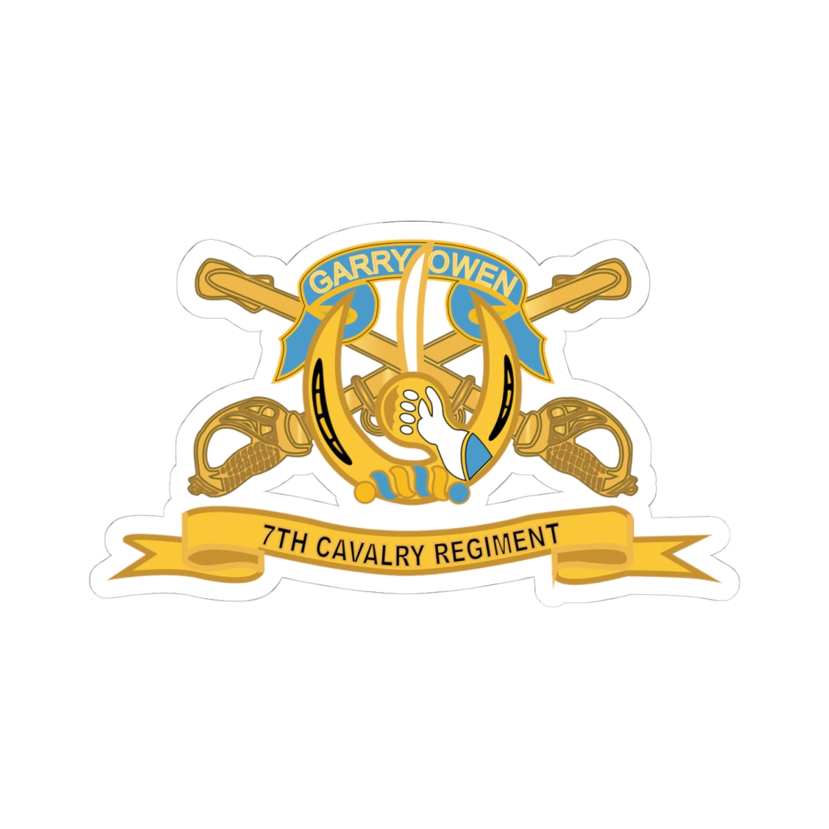 Kiss-Cut Stickers - Army  - 7th Cavalry Regiment w Br - Ribbon X 300