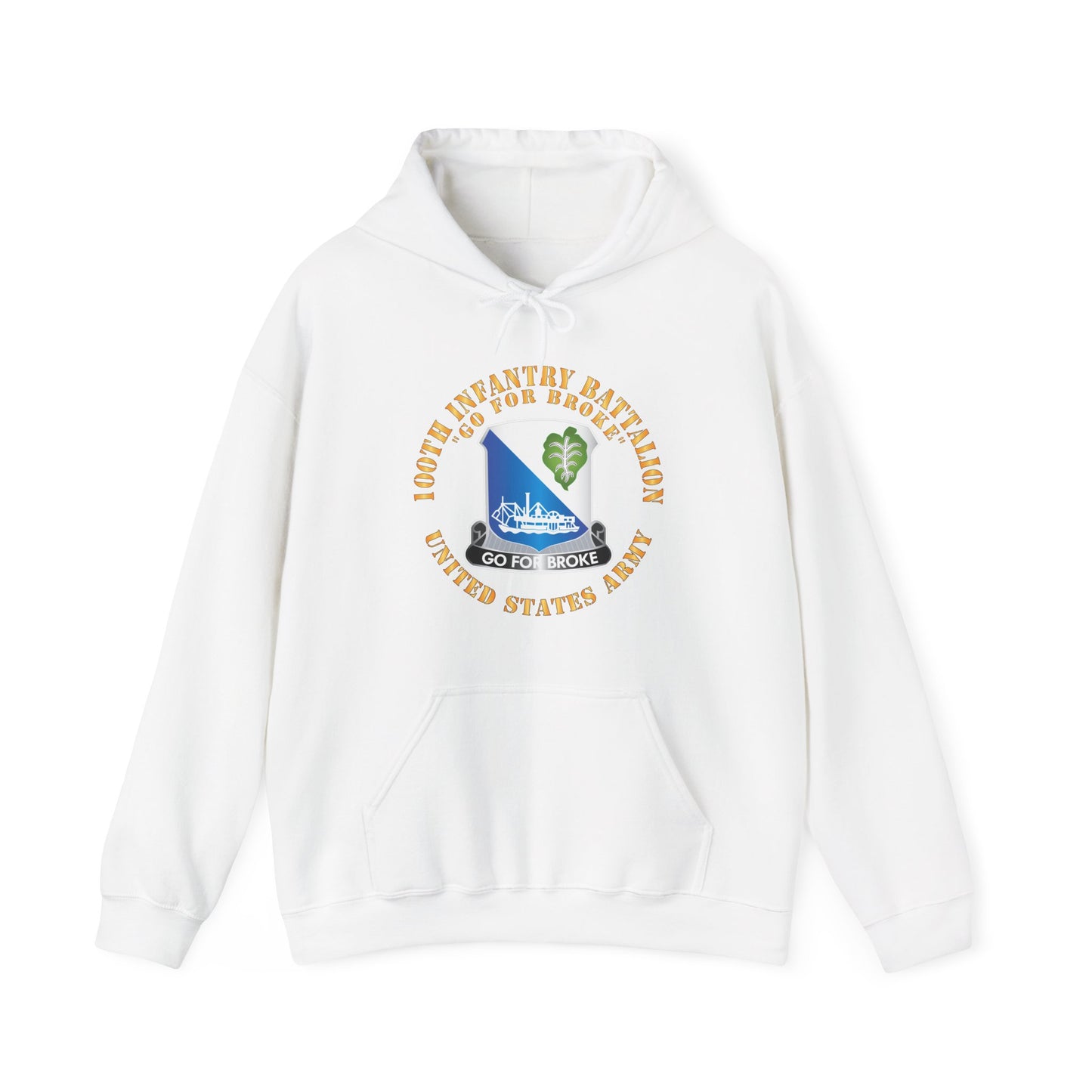 Unisex Heavy Blend™ Hooded Sweatshirt - Army - 100th Infantry Battalion - DUI - Go for Broke X 300