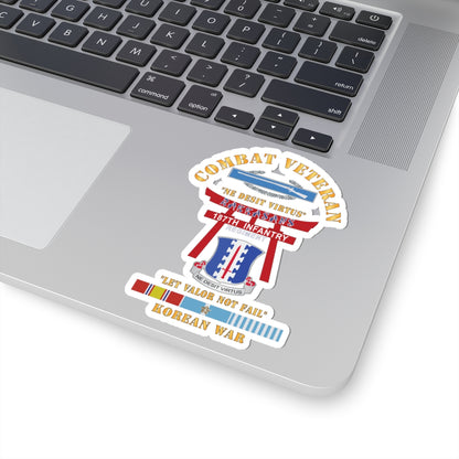 Kiss-Cut Stickers - Army - Combat Veteran - 187th Infantry Regiment - Torii, Rakkasans, Let Valor Not Fail, English, Latin w CIB w KOREA SVC