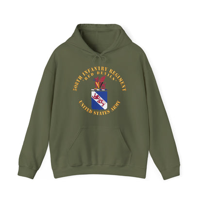 Unisex Heavy Blend™ Hooded Sweatshirt - Army - COA - Infantry - 508 Infantry Regiment w Txt - Red Devils X 300