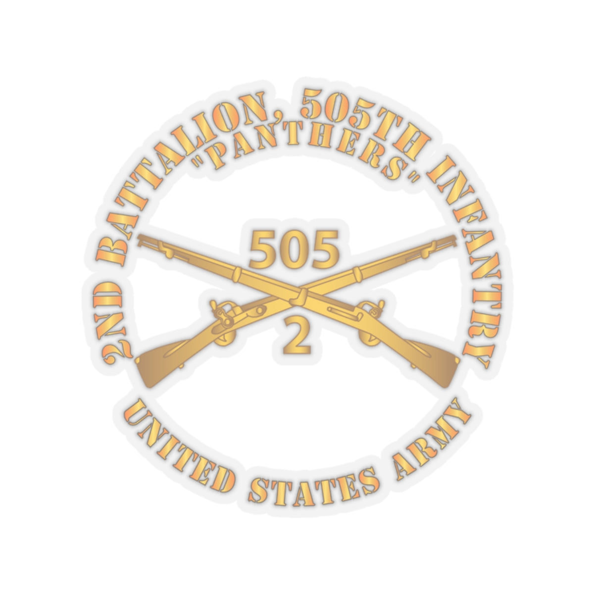 Kiss-Cut Stickers - Army -  2nd Bn, 505th Infantry Regiment - PANTHERS - Branch X 300