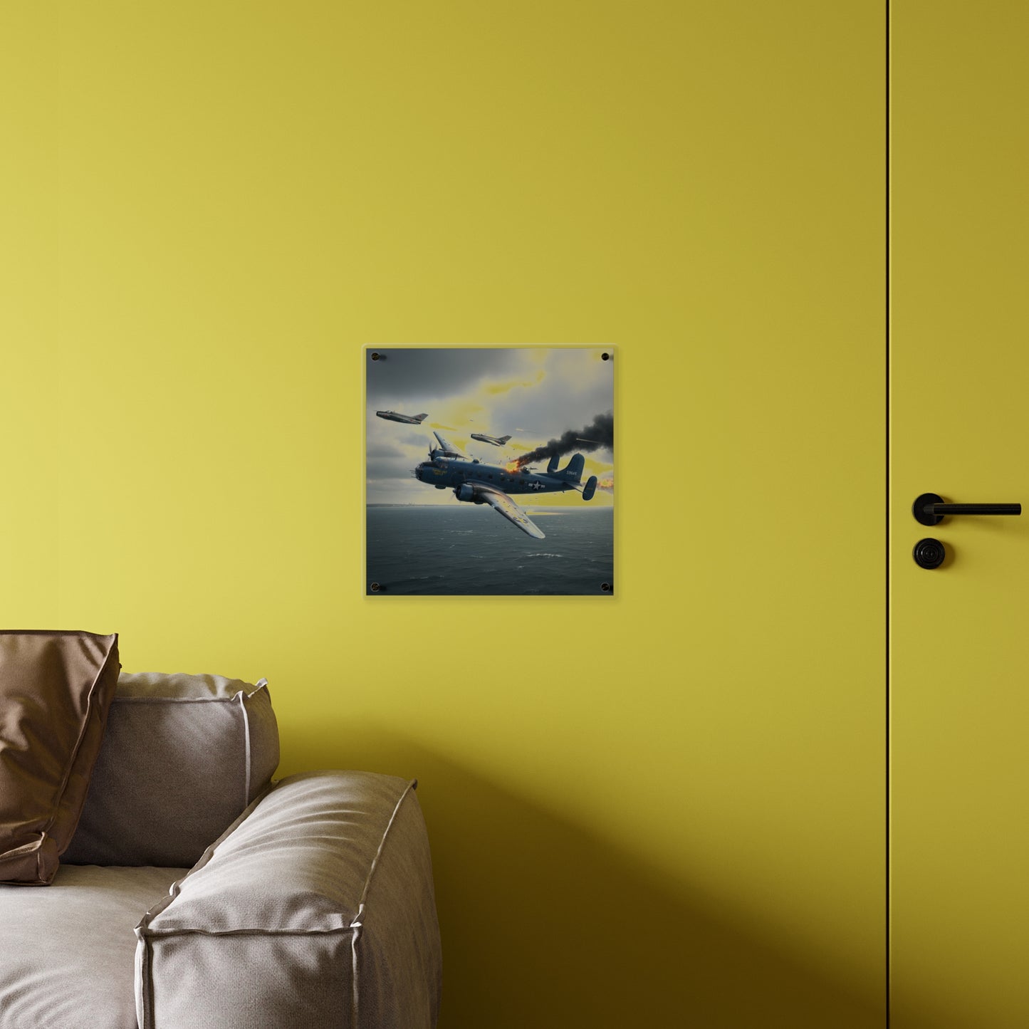 Acrylic Wall Art Panel - April 8, 1950, Baltic Sea - Latvia Soviet fighters shot down a U.S. Navy PB4Y-2 - Liberator - Cold War