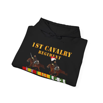 Unisex Heavy Blend™ Hooded Sweatshirt - Army - 1st Cavalry Regiment - Vietnam War wt 2 Cav Riders and VN SVC X300