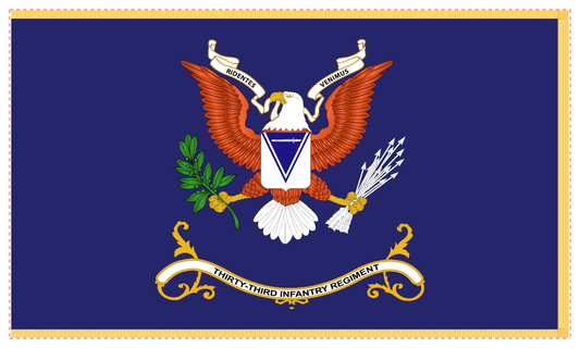 Rectangle Flags - Army - Regimental Colors - 33rd Infantry Regiment - Ridentes Venimus