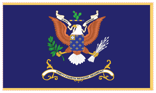 Rectangle Flags - Army - Regimental Colors - 34th Infantry Regiment - Always Forward