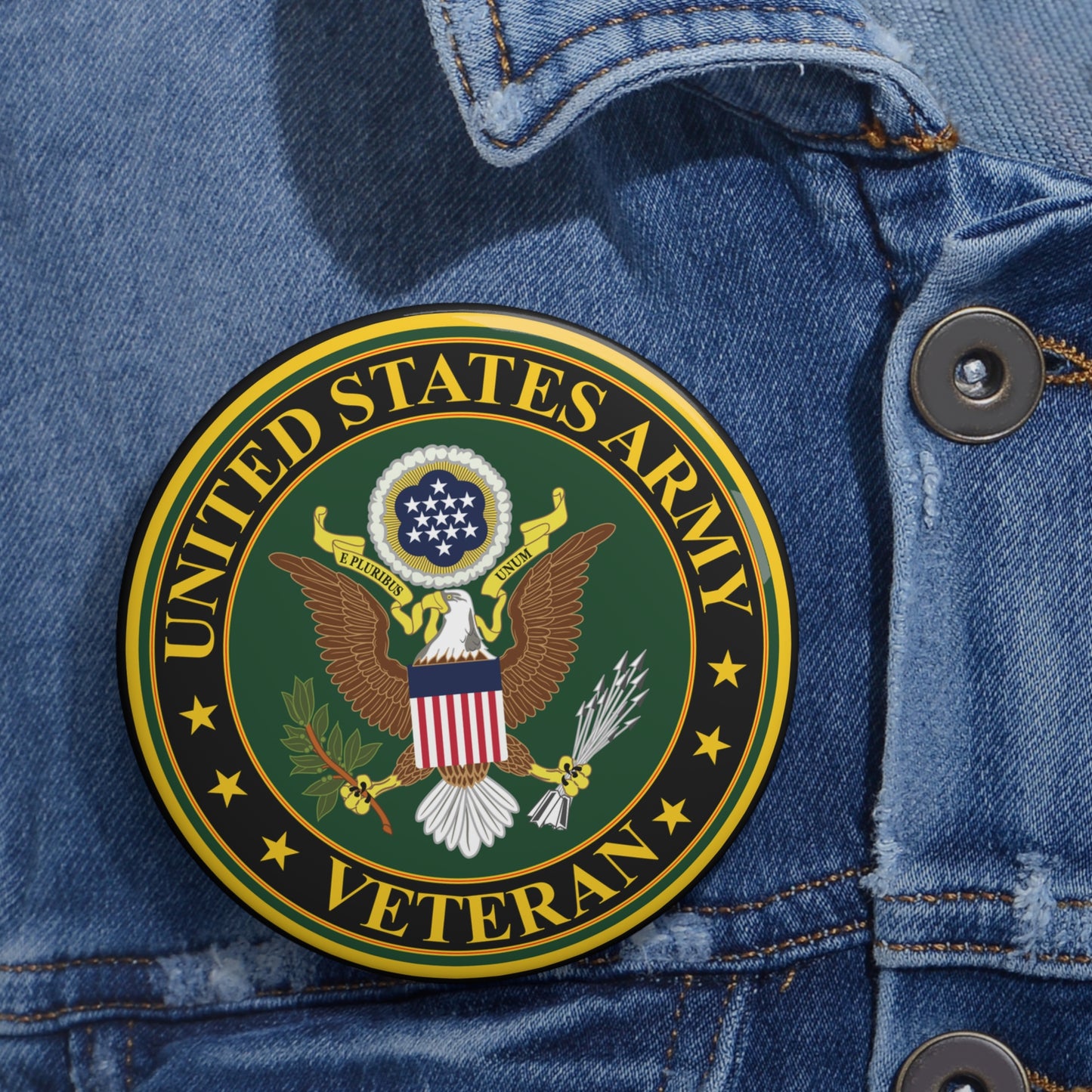 Army Veteran Pin Buttons
