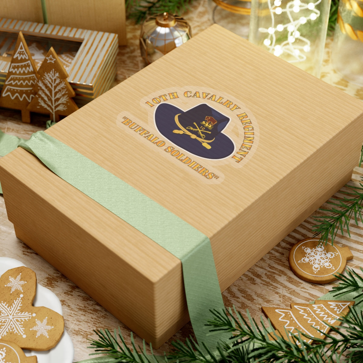 Kiss-Cut Stickers - Army - 10th Cavalry Regiment w Cav Hat - Buffalo Soldiers