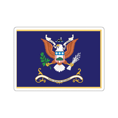 Kiss-Cut Stickers - Army - Regimental Colors - 3rd Infantry Regiment  - NOLI ME TANGERE - Flag w Fringe X 300