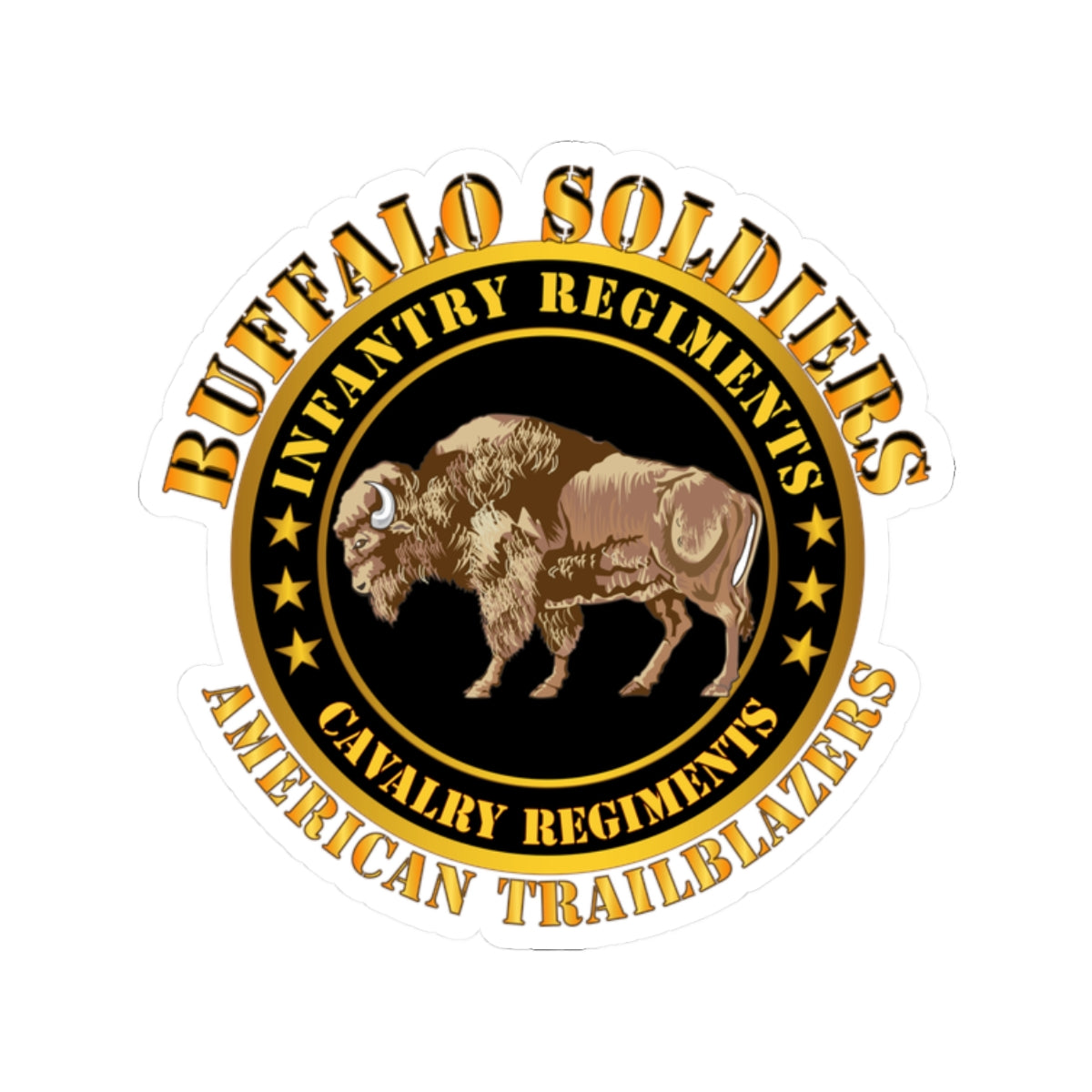Kiss-Cut Stickers - Army - Buffalo Soldiers - Infantry - Cavalry Regiments
