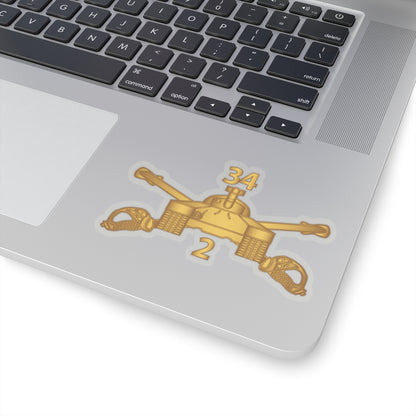 Kiss-Cut Stickers - Army - 2nd Bn 34th Armor - Armor Branch wo Txt