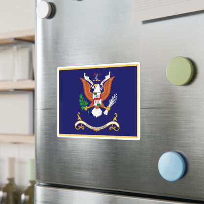 Kiss-Cut Vinyl Decals - Army - Regimental Colors - 5th Infantry Regiment  - I'LL TRY, SIR - Flag w Fringe X 300