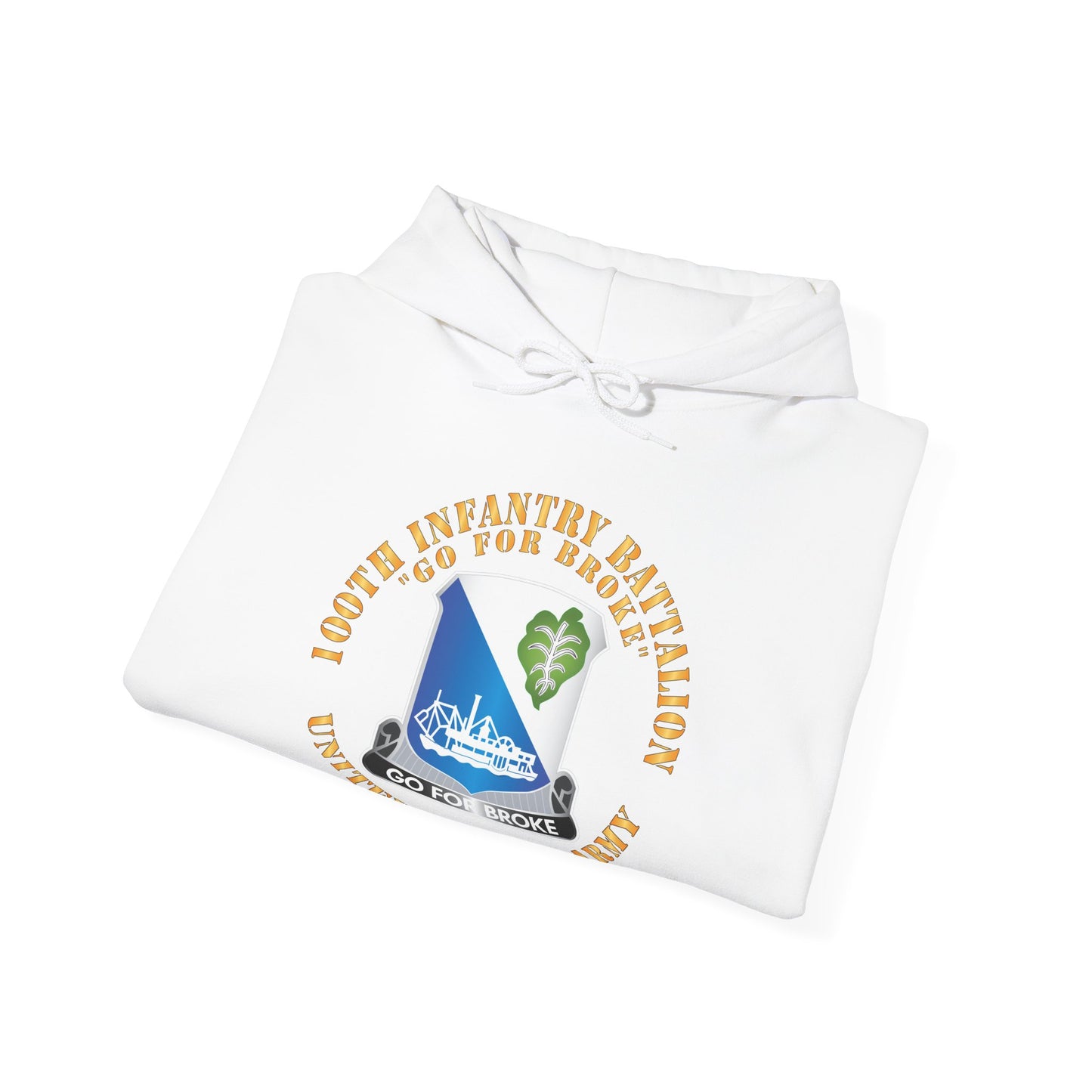 Unisex Heavy Blend™ Hooded Sweatshirt - Army - 100th Infantry Battalion - DUI - Go for Broke X 300