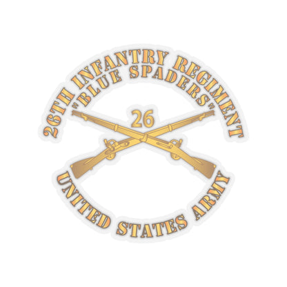 Kiss-Cut Stickers - Army - 26th Infantry Regiment - Blue Spaders w Infantry Br X 300