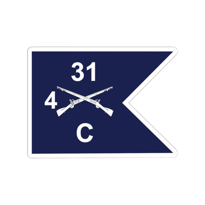 Kiss-Cut Stickers - Army - Charlie Company, 4th Battalion, 31st Infantry Regiment - Guidon X 300