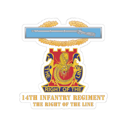 Kiss-Cut Stickers - Army - Master CIB - 14th Infantry Regiment - DUI w Txt X 300
