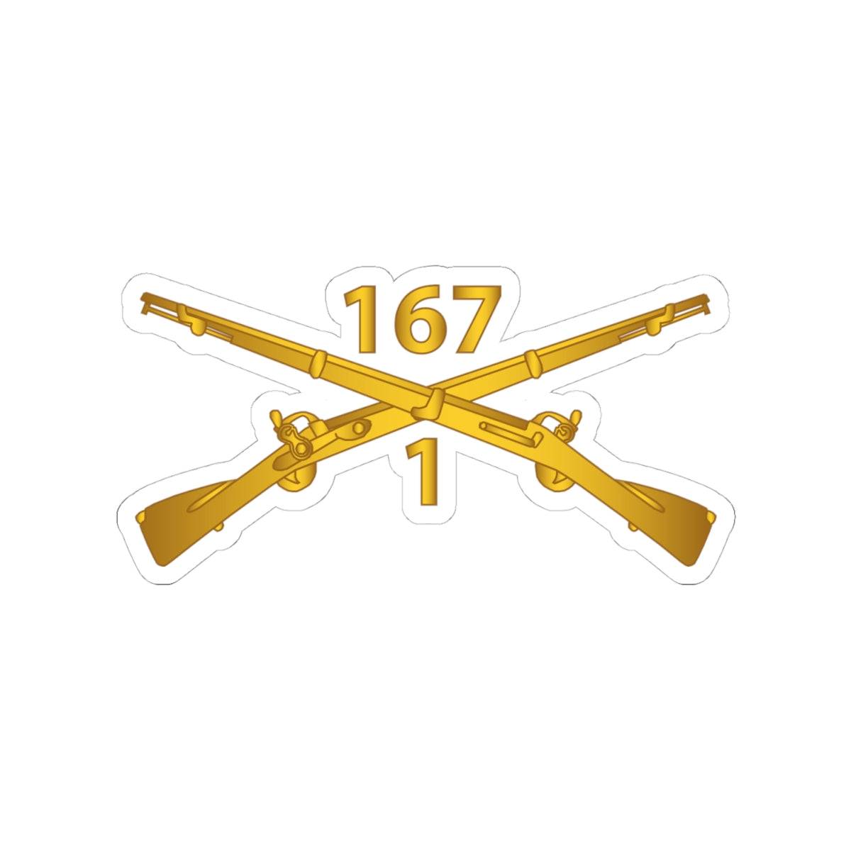 Kiss-Cut Stickers - Army - 1st Batalion, 167th Infantry Regiment - Inf Branch wo Txt X 300