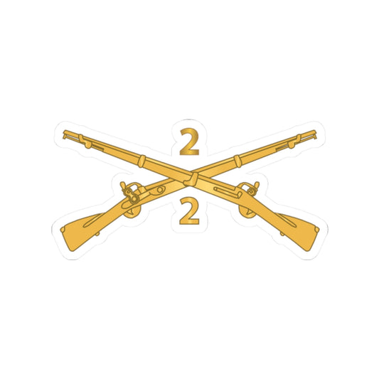 Kiss-Cut Stickers - Army - 2nd Battalion, 2nd Infantry Regiment Branch - wo Txt