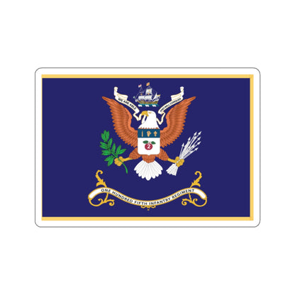 Kiss-Cut Stickers - Army - Regimental Colors - 105th Infantry Regiment  - WE ARE ABLE AND WILL CONQUER Flag w Fringe X 300