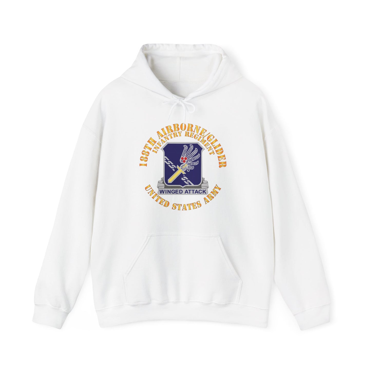 Unisex Heavy Blend™ Hooded Sweatshirt - Army  - 188th Airborne - Glider Infantry Regiment - DUI X 300