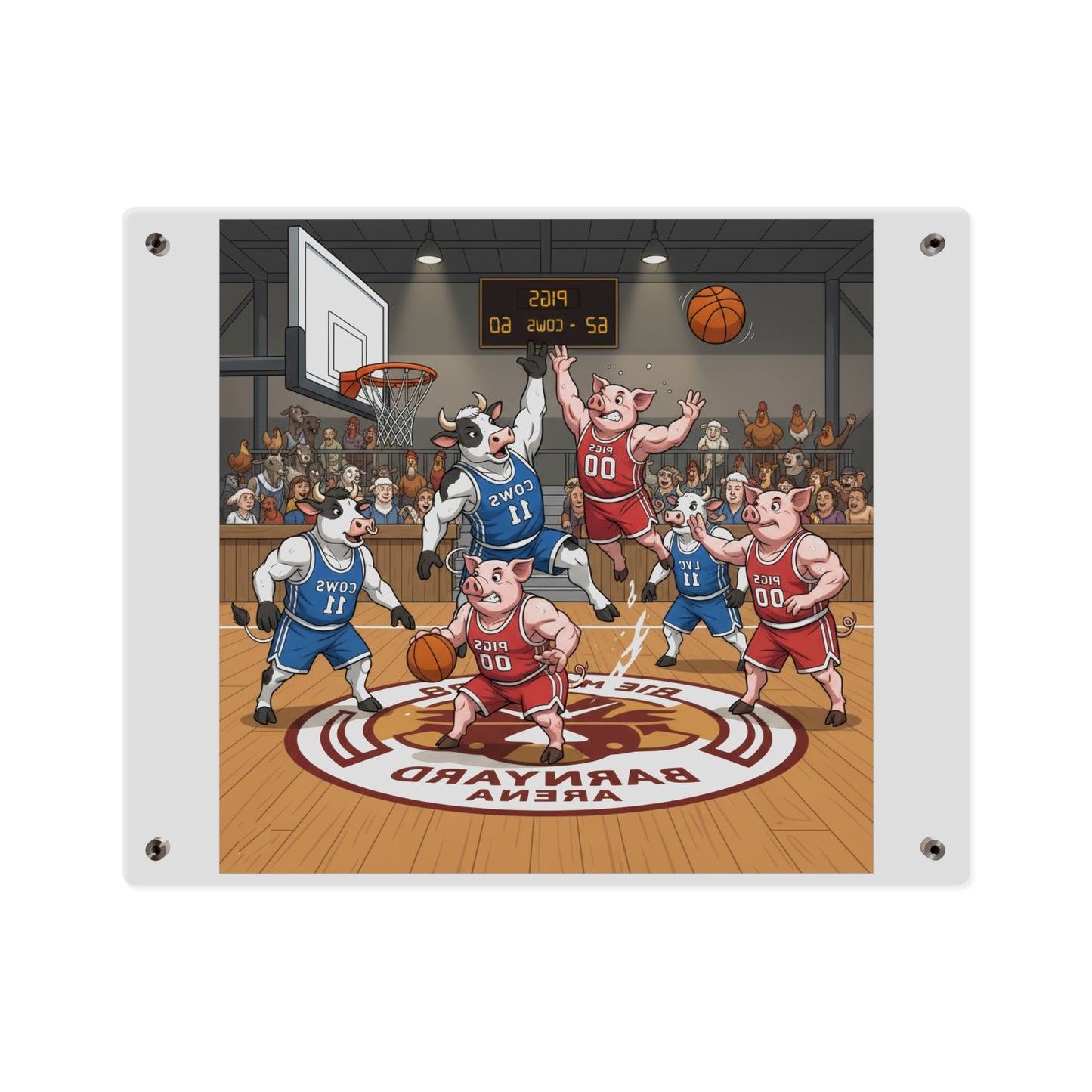 Acrylic Wall Art Panel - Pigs vs Cows