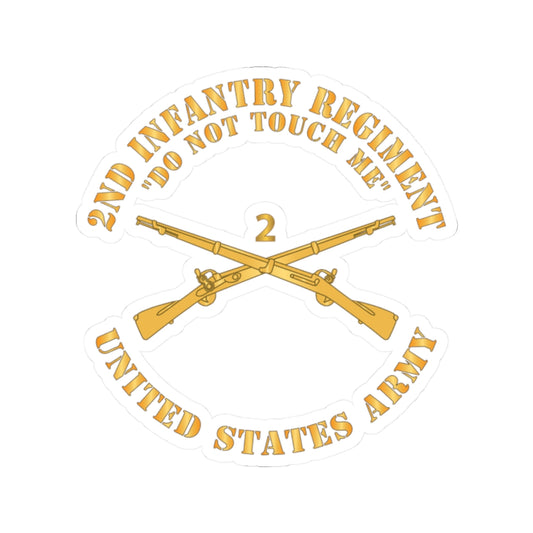 Kiss-Cut Stickers - Army - 2nd  Infantry Regiment Branch - Do Not Touch Me - US Army