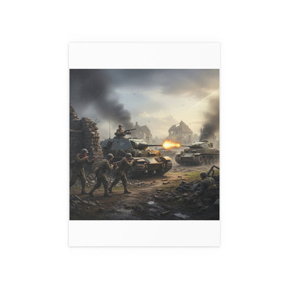 Indoor and Outdoor Silk Posters - Tank Destroyer - M10 Wolverine vs German Panzer Tank