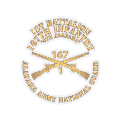 Kiss-Cut Stickers - Army - 1st Bn, 167th Infantry - 4th Alabama - ALARNG - Inf Branch X 300