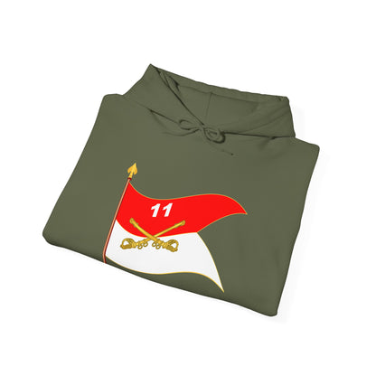 Unisex Heavy Blend™ Hooded Sweatshirt - Army - 11th Armored Cavalry Regiment Guidon w staff Waving