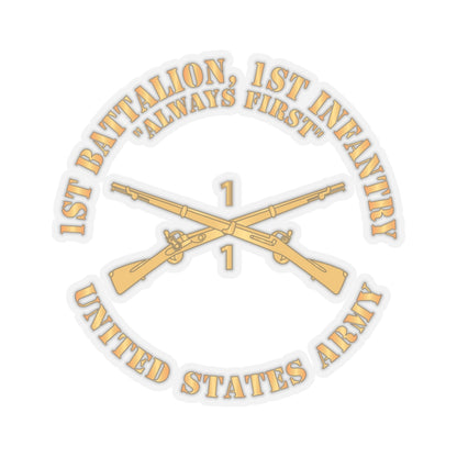 Kiss-Cut Stickers - Army - 1st Battalion, 1st Infantry Regiment Branch - Always First - US Army X 300