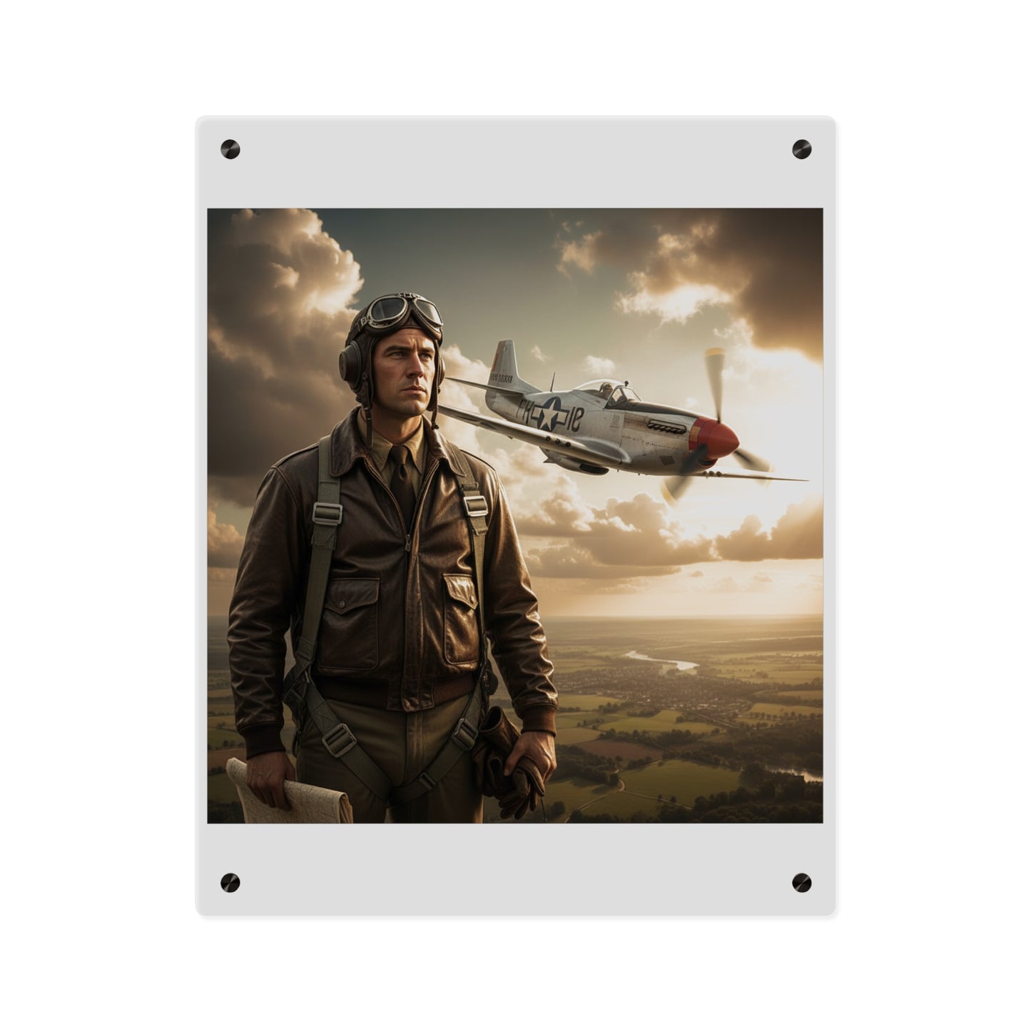 Acrylic Wall Art Panel - Army Air Corps Pilot