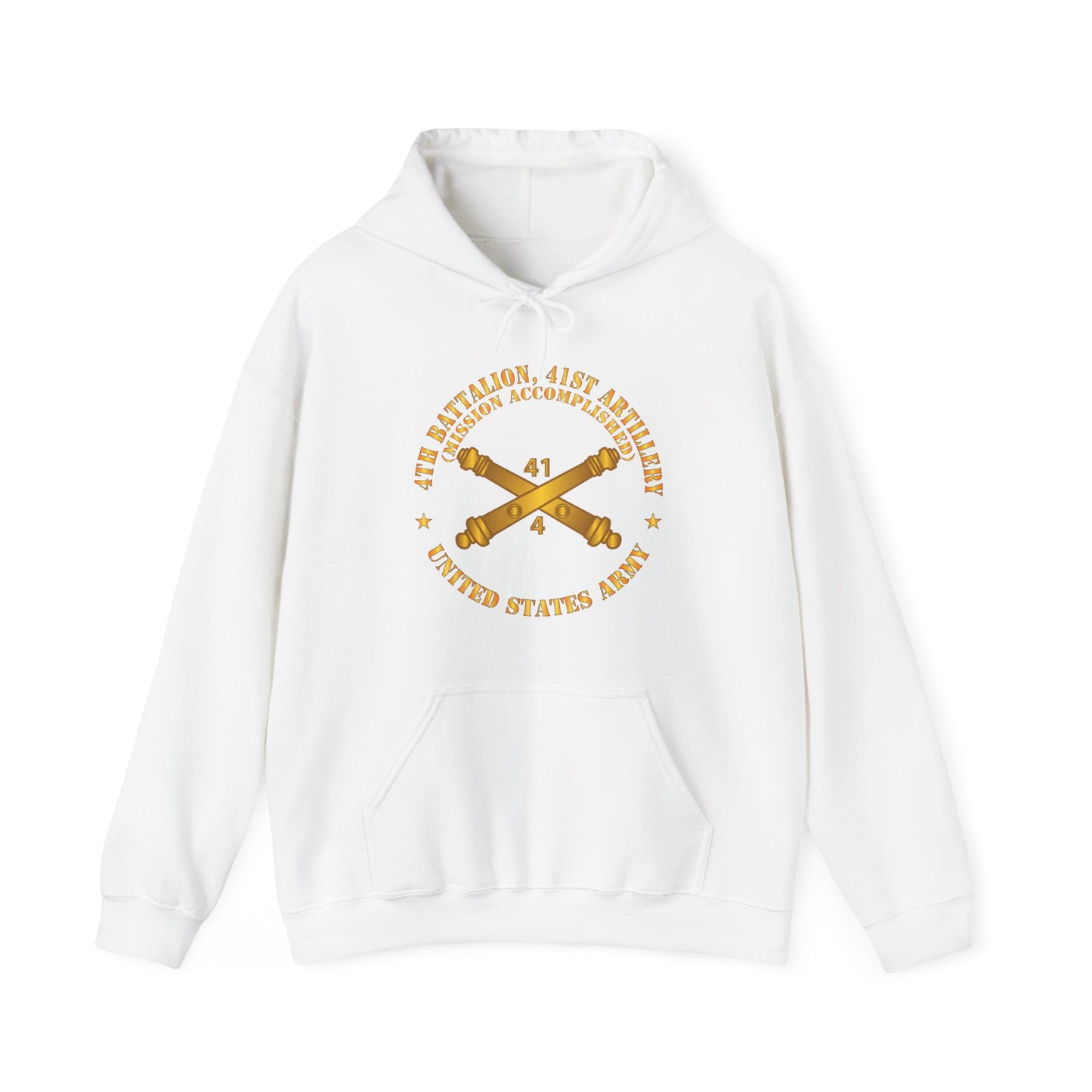 Unisex Heavy Blend™ Hooded Sweatshirt - 4th Bn 41st Artillery - Mission Accomplished - US Army  w Branch X 300