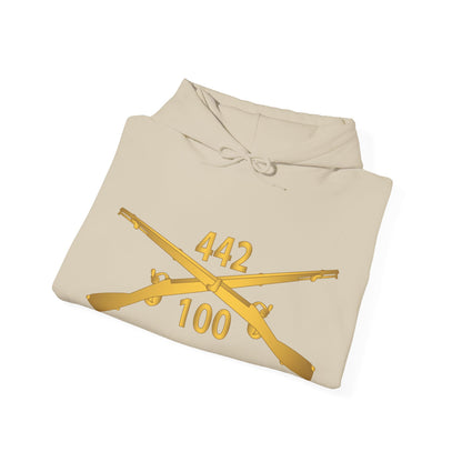 Unisex Heavy Blend™ Hooded Sweatshirt - Army - 100th Infantry Battalion, 442nd Infantry Regiment - wo Txt w Br X 300