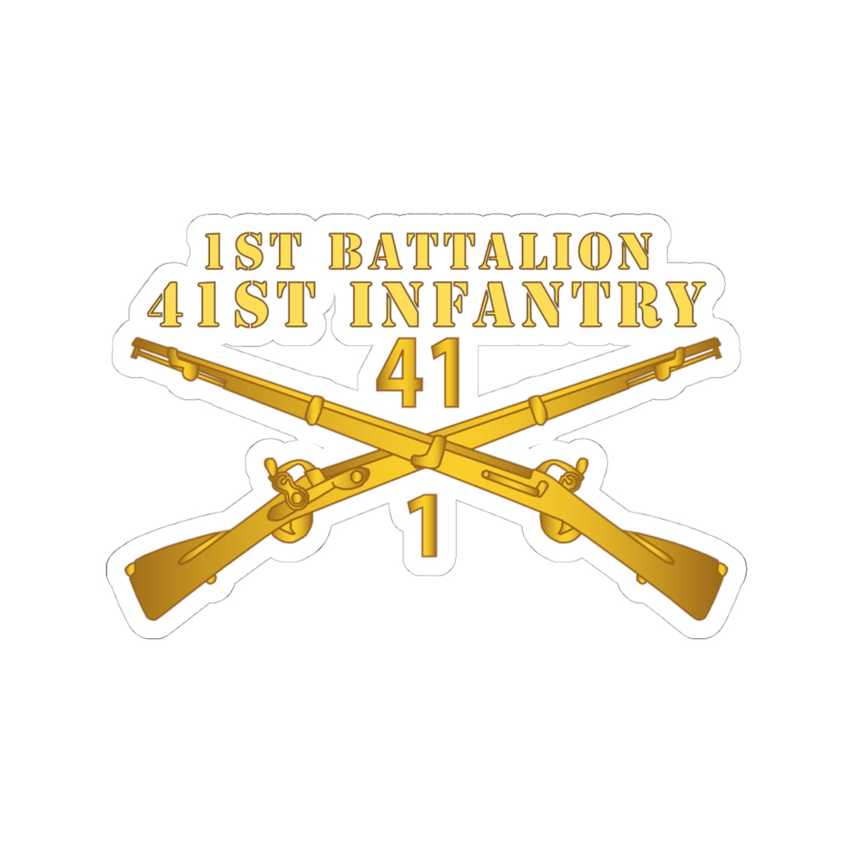 Kiss-Cut Stickers - Army - 1st Bn 41st  Infantry X 300 - Hat