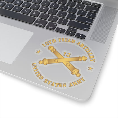 Kiss-Cut Stickers - Army - 12th Artillery Regiment w Branch - US Army