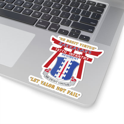 Kiss-Cut Stickers - Army - 187th Infantry Regiment - Torii, Rakkasans, Let Valor Not Fail, English, Latin