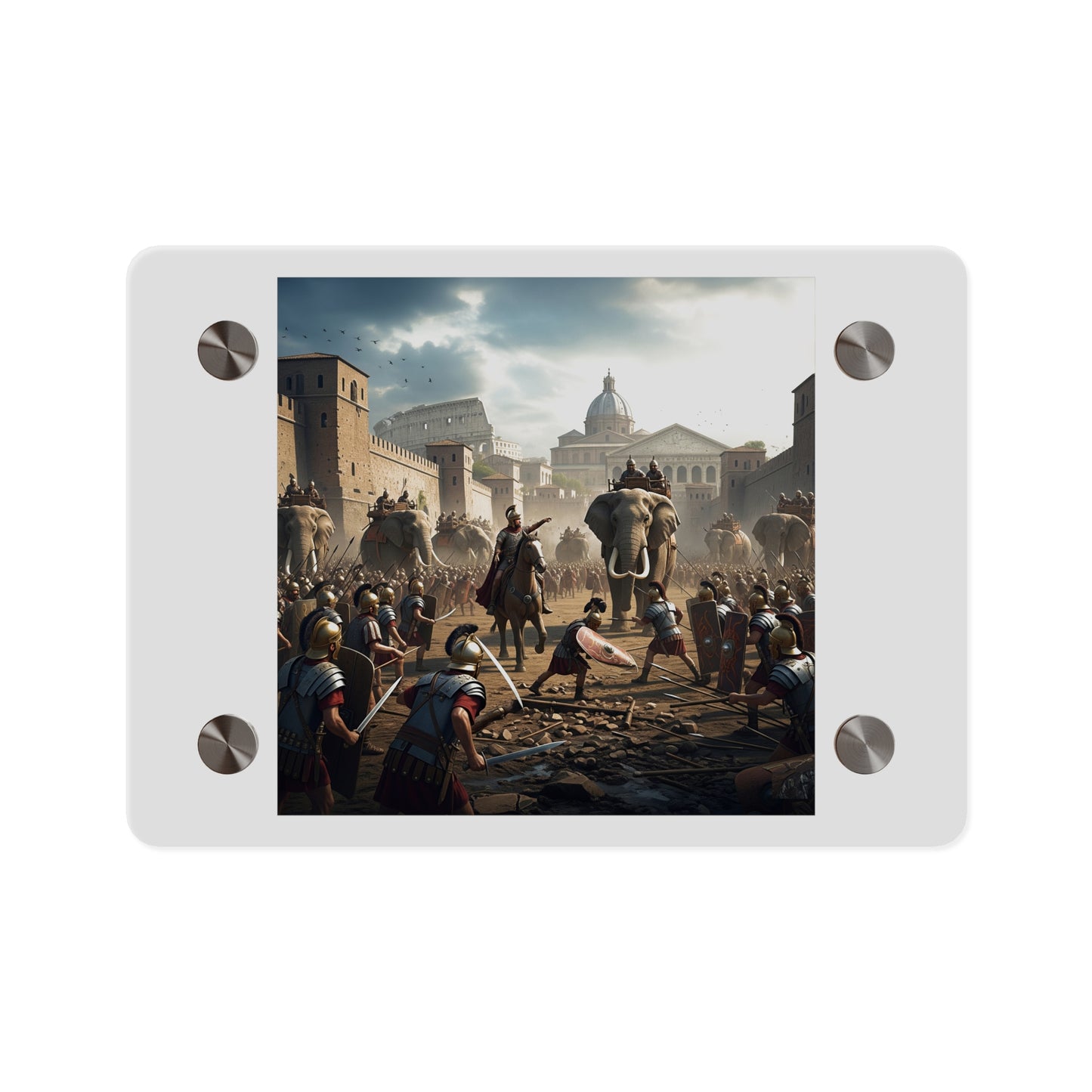 Acrylic Wall Art Panel - Hannibal Battling the Roman Legions as he Enters Rome