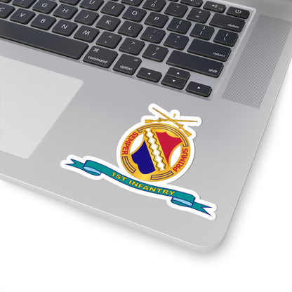 Kiss-Cut Stickers - Army - 1st Infantry Regiment  w Br - Ribbon