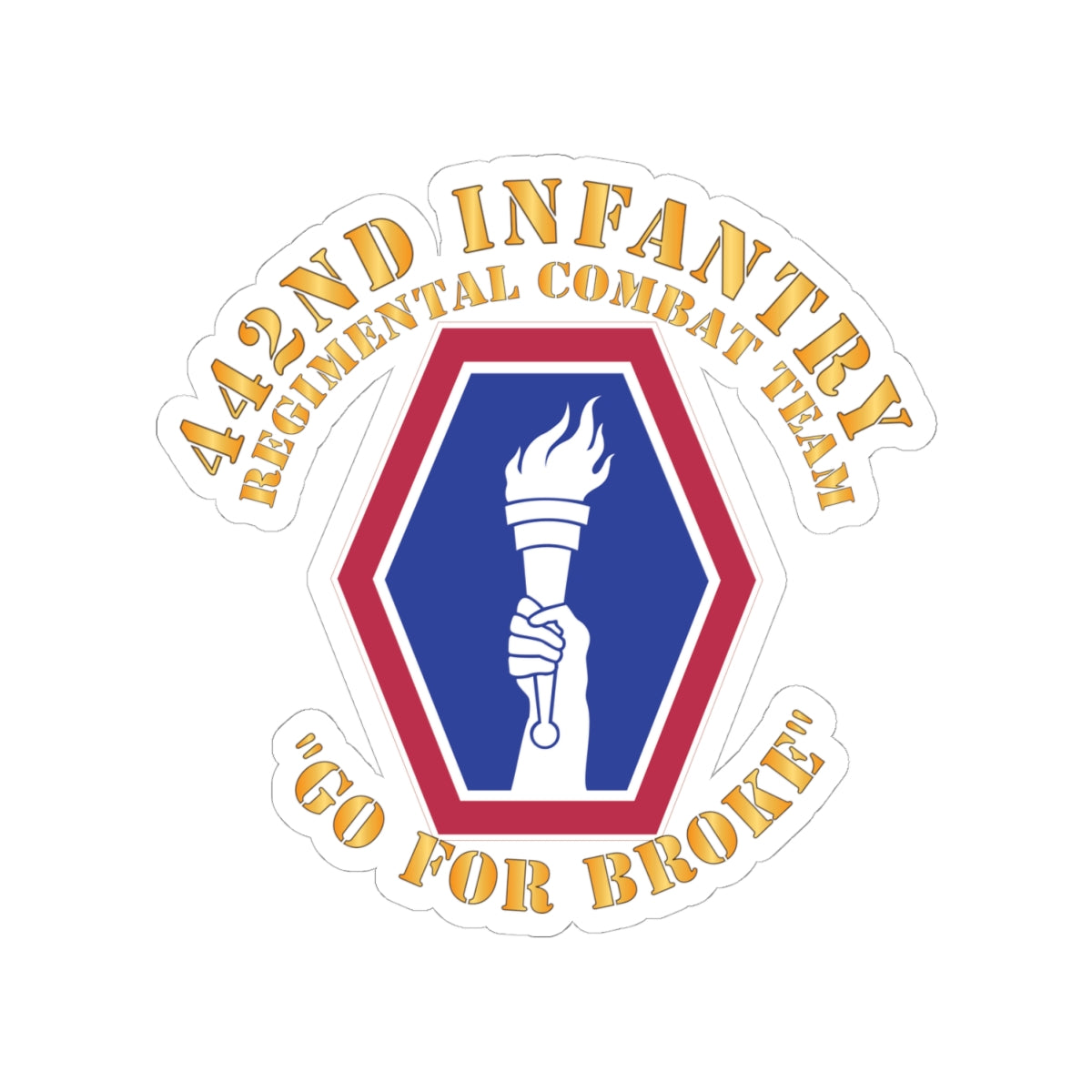 Kiss-Cut Stickers - Army - 442nd Infantry Regimental Combat Team